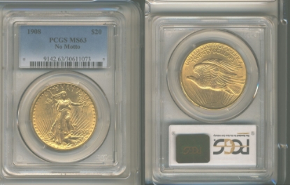 Picture of 1908 St. Gaudens Double Eagle MS63