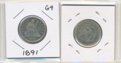 Picture of 1891 Liberty Seated Quarter Dollar G4