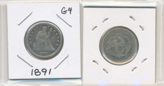 Picture of 1891 Liberty Seated Quarter Dollar G4