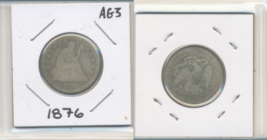 Picture of 1876 Liberty Seated Quarter Dollar AG3