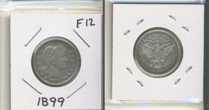 Picture of 1899 Barber Quarter Dollar F12