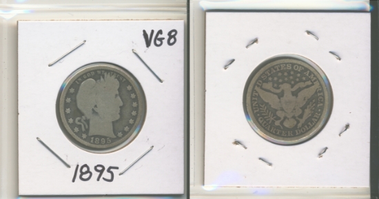 Picture of 1895 Barber Quarter Dollar VG8