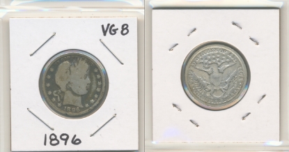 Picture of 1896 Barber Quarter Dollar VG8