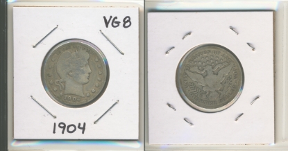 Picture of 1904 Barber Quarter Dollar VG8