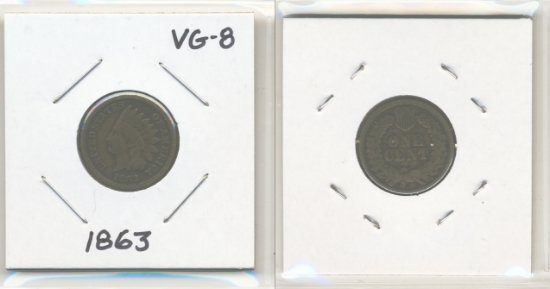 Picture of 1863 Indian Small Cent VG8