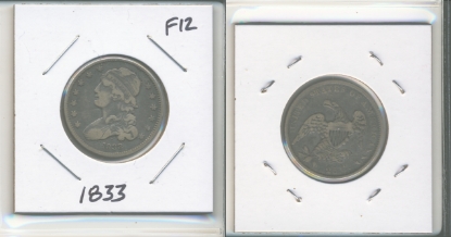 Picture of 1833 Caped Bust Quarter Dollar F12