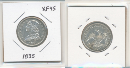 Picture of 1835 Caped Bust Quarter Dollar XF45