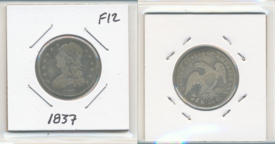 Picture of 1837 Caped Bust Quarter Dollar F12