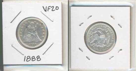 Picture of 1888-S Liberty Seated Quarter DollarVF20