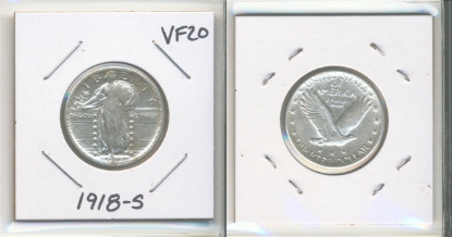 Picture of 1918-S Standing Liberty Quarter Dollar AU50