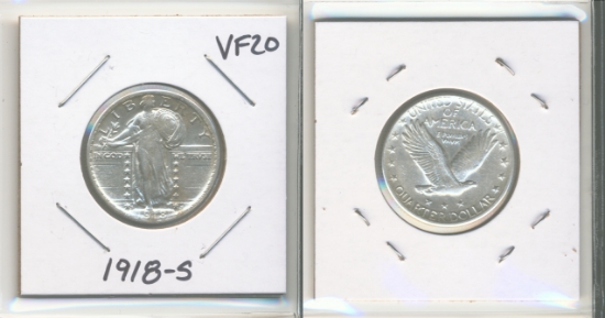 Picture of 1918-S Standing Liberty Quarter Dollar AU50