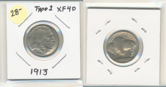 Picture of 1913 Buffalo Nickel Type 1 XF40