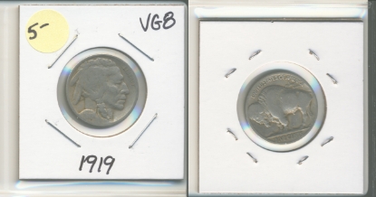 Picture of 1919 Buffalo Nickel VG8