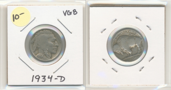 Picture of 1934-D Buffalo Nickel VG8