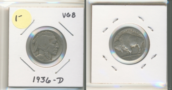 Picture of 1936-D Buffalo Nickel VG8