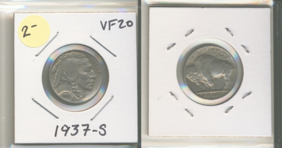 Picture of 1937-S Buffalo Nickel VF20